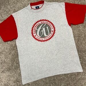 Vintage Campbell University Double Neck Tshirt Carpe Futurum Size Large USA Made